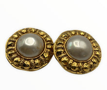 Load image into Gallery viewer, CHANEL Gilt Faux Pearl Clip-On Earrings
