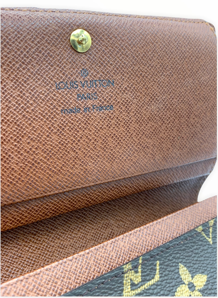 Louis Vuitton Monogram Square lined Sided Flap Trifold Wallet Brown Leather  ref.543823 - Joli Closet