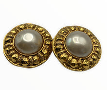 Load image into Gallery viewer, CHANEL Gilt Faux Pearl Clip-On Earrings