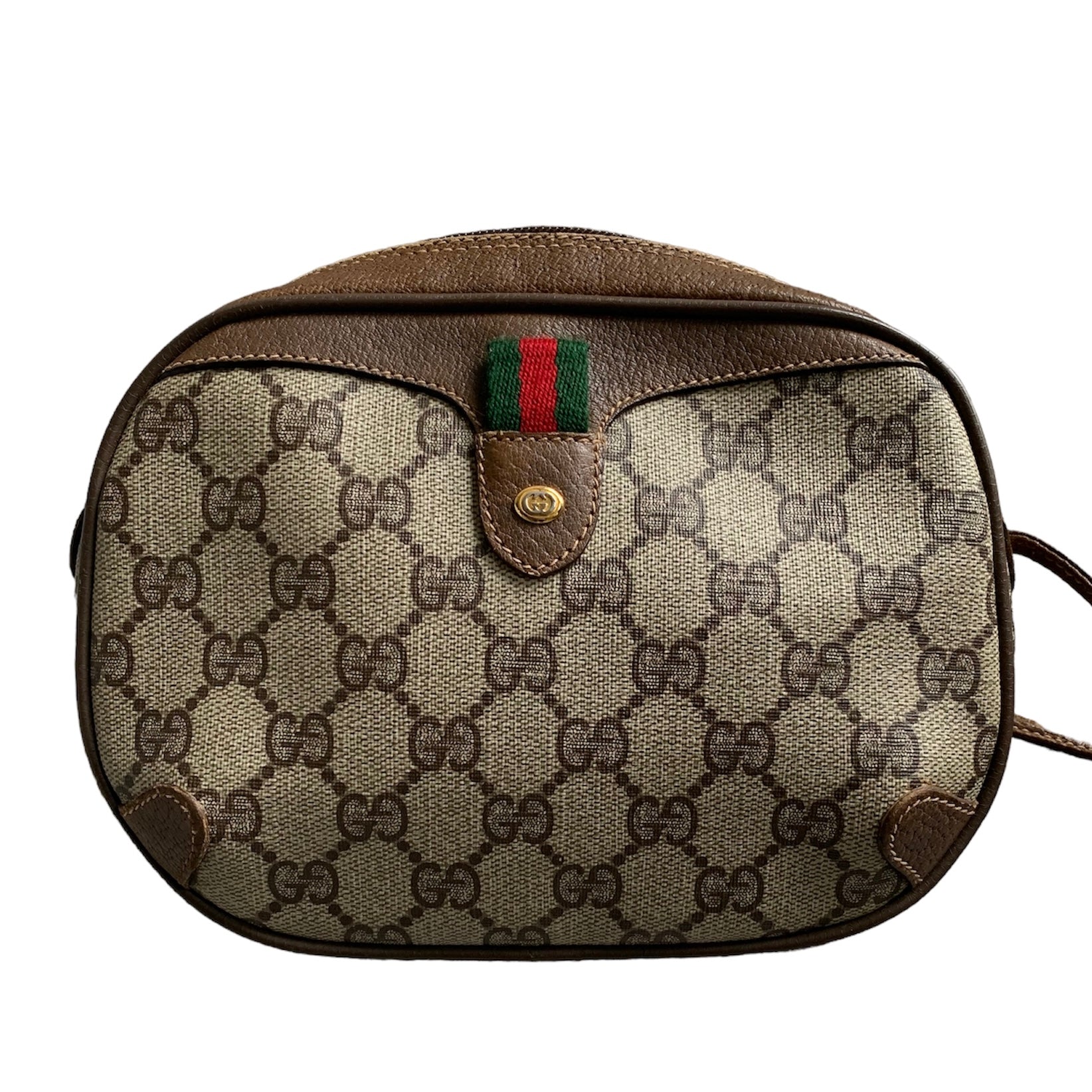Vintage Gucci GG Monogrammed Shoulder Bag // Top Handle Purse 