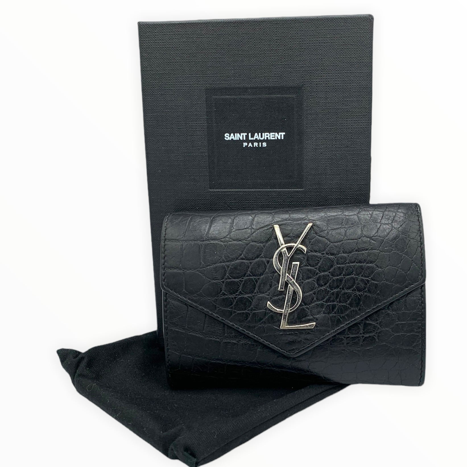 Monogram Small Leather Wallet in Black - Saint Laurent