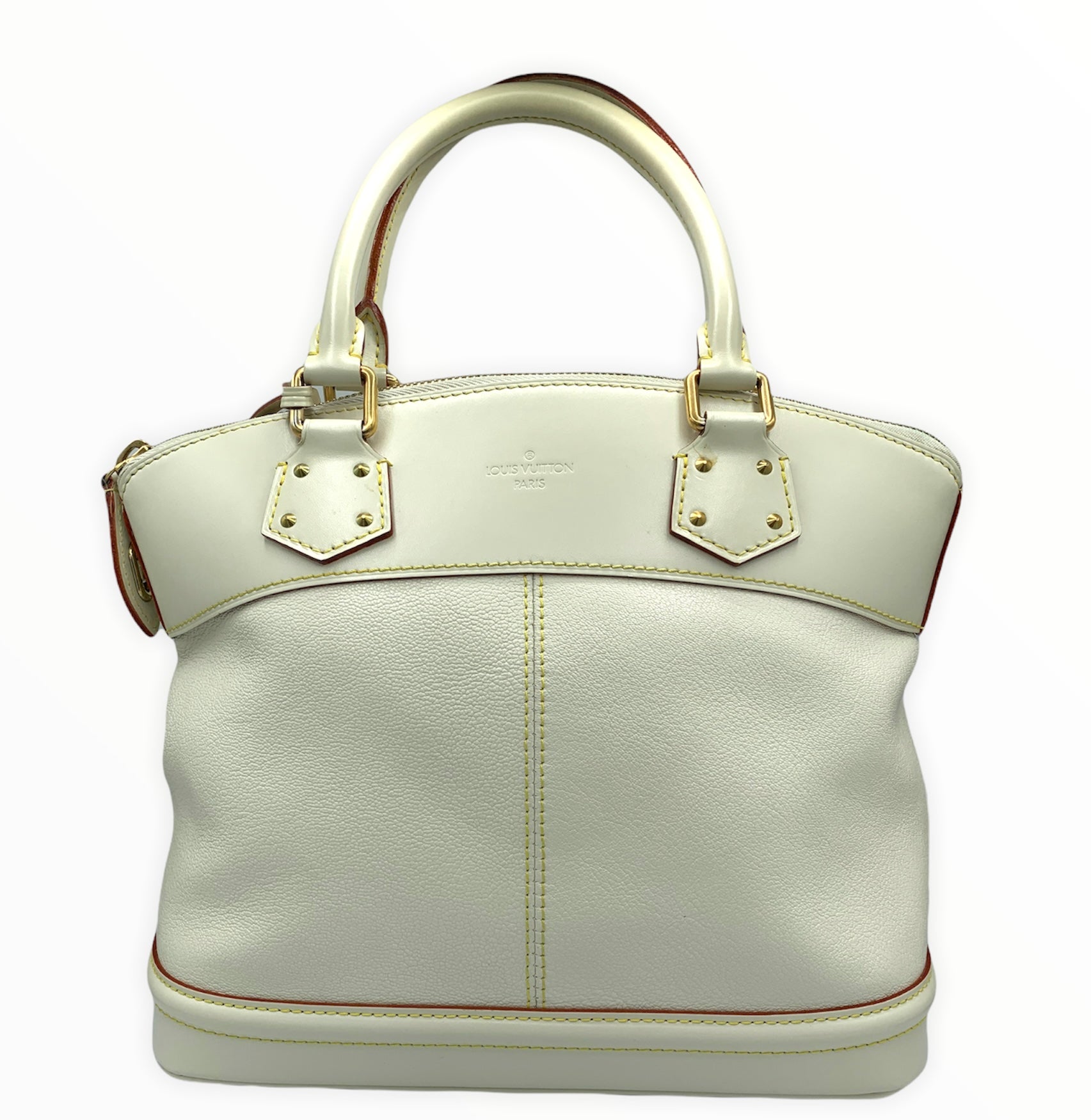 2007 Louis Vuitton White Epi Leather Lockit PM Top Handle Bag