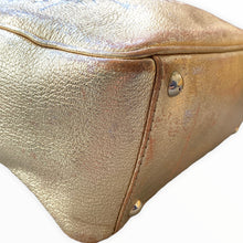 Load image into Gallery viewer, YVES SAINT LAURENT Gold Metallic Leather Y Mail Small Tote bag