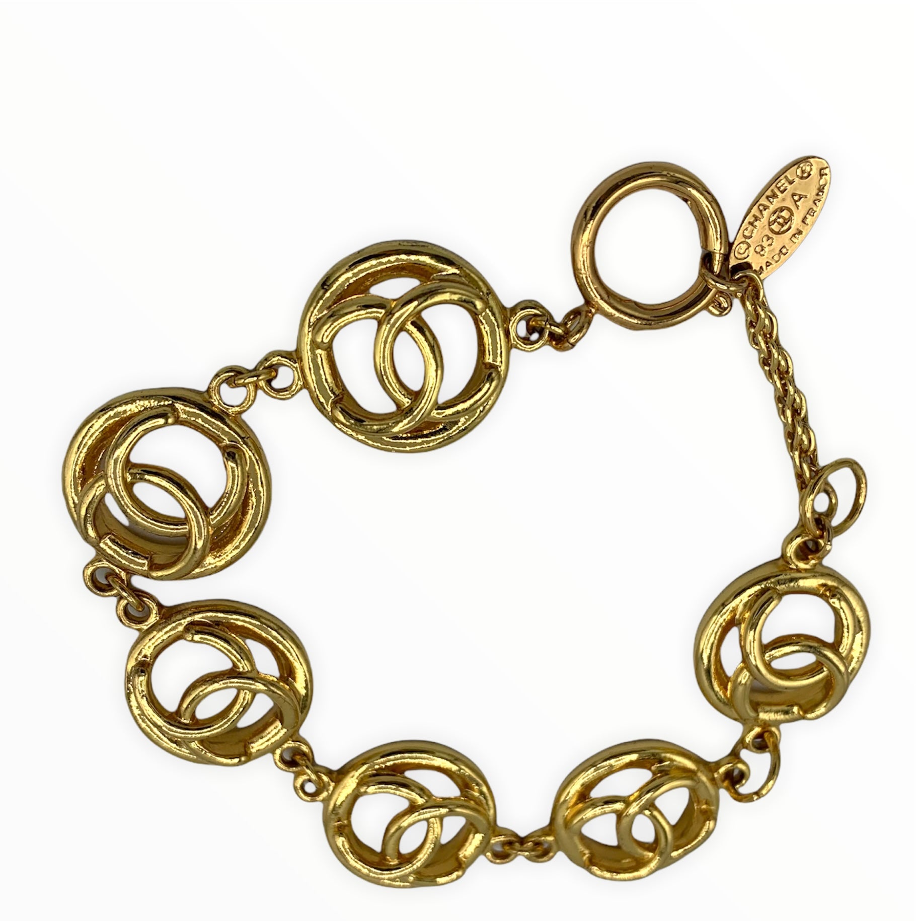 Vintage Chanel Logo Charm Bracelet  Jennifer Gibson Jewellery