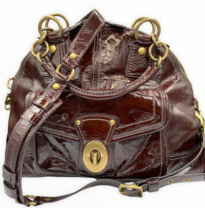 COACH  Francine Maroon/Burgundy Patent Leather Satchel