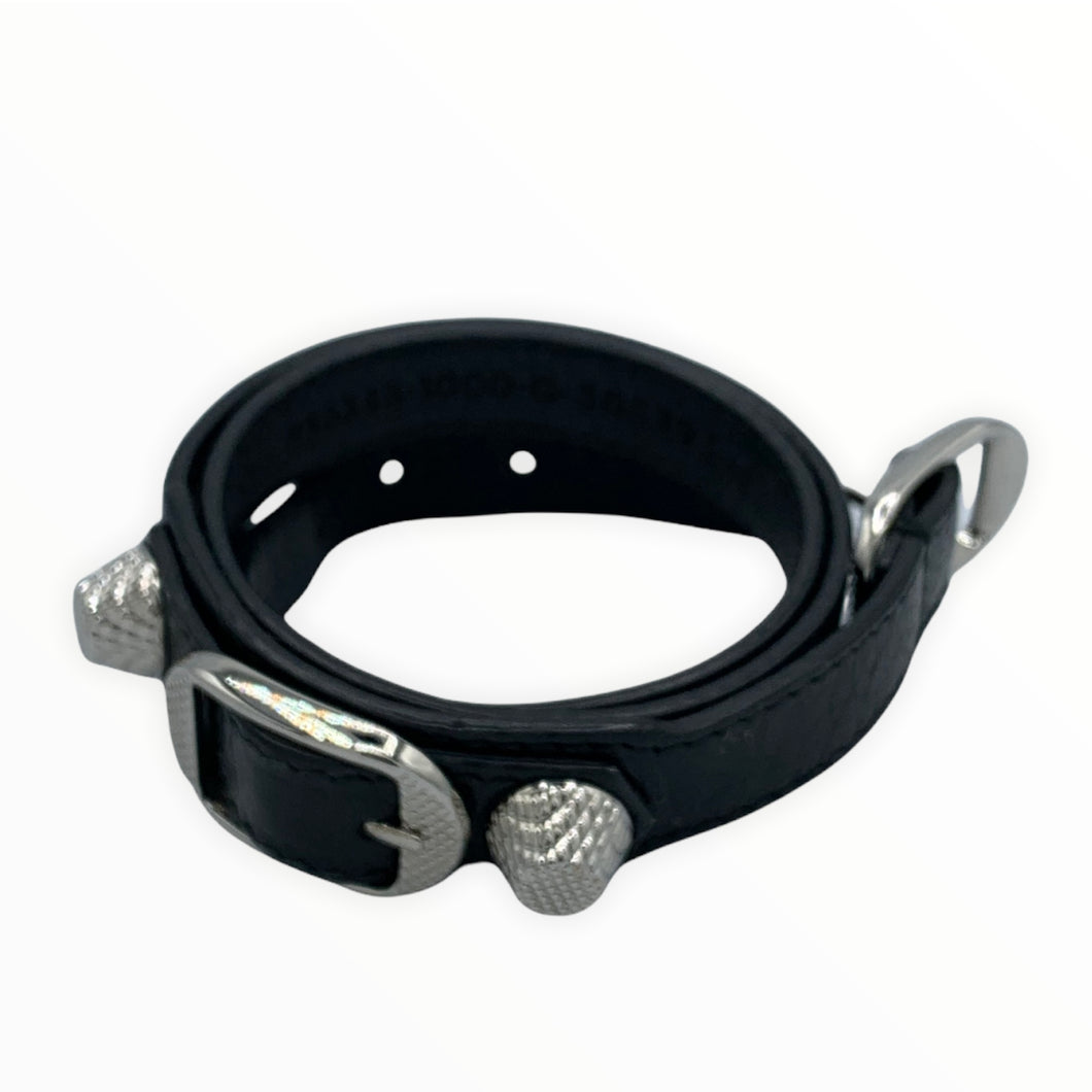 balenciaga double wrap leather bracelet 