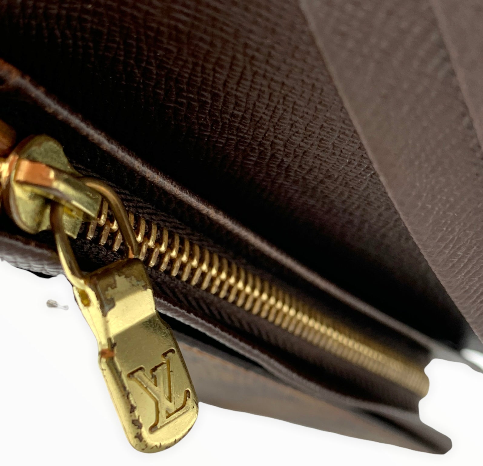 Louis Vuitton Canvas Damier Ebene Full Zip Wallet