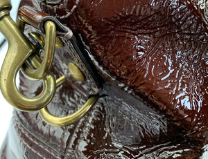 COACH  Francine Maroon/Burgundy Patent Leather Satchel