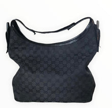 Load image into Gallery viewer, gucci black canvas hobo