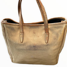 Load image into Gallery viewer, YVES SAINT LAURENT Gold Metallic Leather Y Mail Small Tote bag
