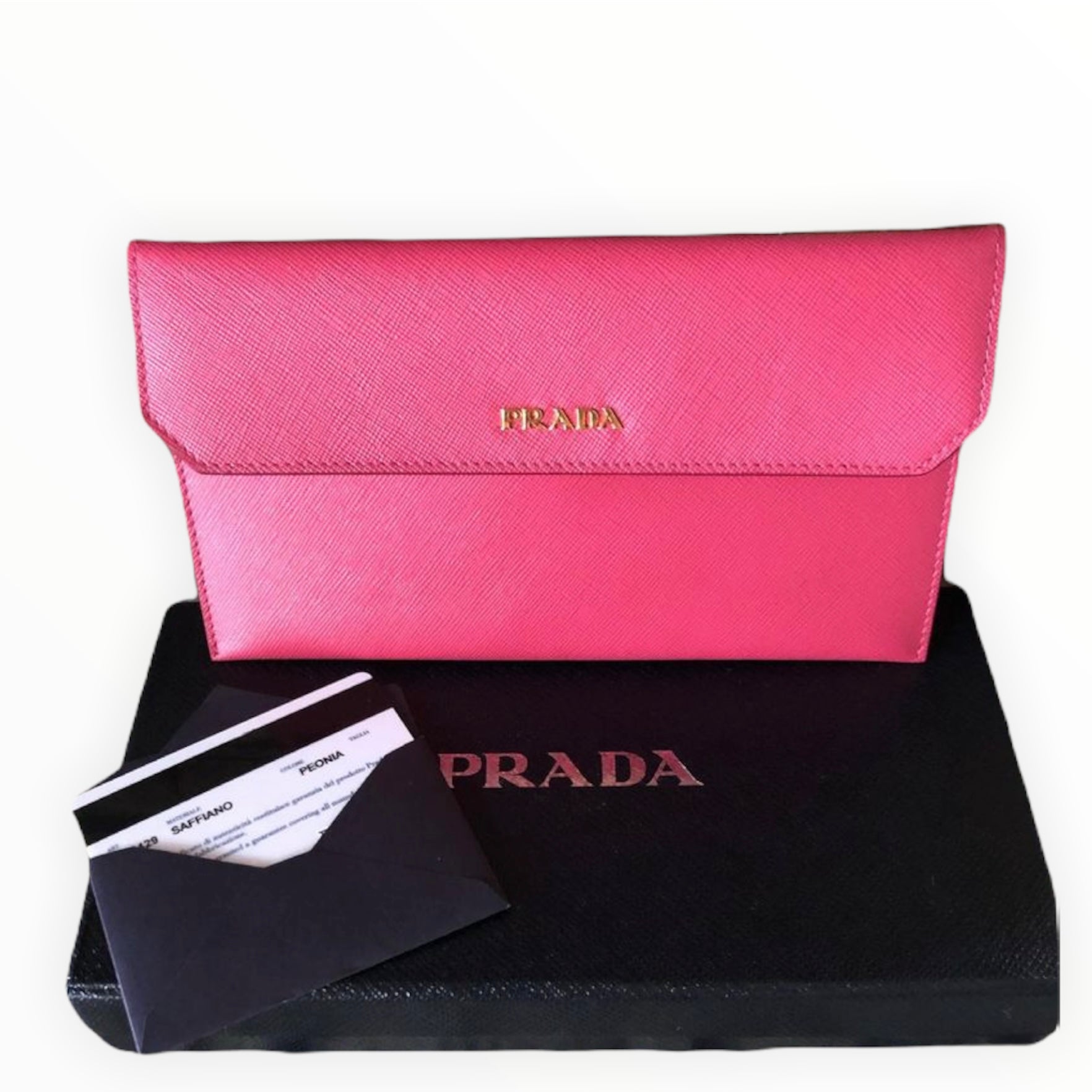 PRADA Small Saffiano Leather Clutch – Collections Couture