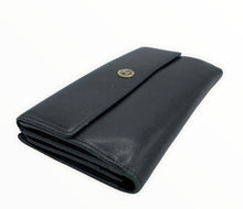 Load image into Gallery viewer, CHANEL Black Calfskin Long Flap Wallet